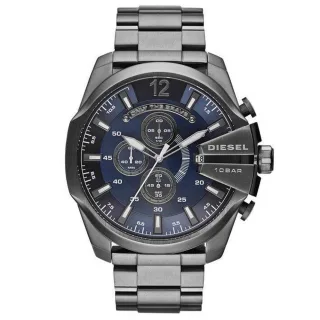 Diesel DZ4329 Mega Chief Chronograph Blau Zifferblatt Gunmetal Ion-plated Herrenuhr