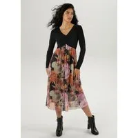 Aniston SELECTED Midikleid mit Raffung am V-Ausschnitt