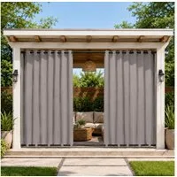 Lapamax Outdoorvorhang 100% Blickdicht Sonnenschutz Wasserdicht Outdoor Außen Gardine (1 St), 1/2 Stücke mit Ösen Vorhang für Garten Terrasse Pavillon