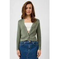 QS Cardigan Strickjacke Gerippte Strickjacke aus Viskosemix