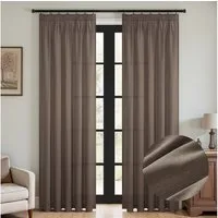 Topfinel Gardine Leinenoptik vorhänge mit kräuselband halbtransparent wohnzimmer (2 St), Kräuselband, halbtransparent, modern boho Tiefflachs 140x245cm kinderzimmer Schlafzimmer Esszimmer