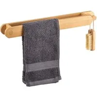eluno Handtuchstange Küchentuchhalter mit extra Haken aus Bambus