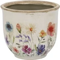 Chic Antique Blumentopf Chic Antique - Blumentopf Übertopf Blumenübertopf Keramik Blumenmotiv