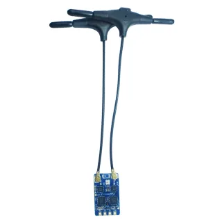 BAYCKRC 2.4G Dual Core TCXO RX ELRS ExpressLRS Receiver with Dual T Type Antenna Support Wifi Upgrade for Long Rang Raci