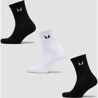 MP Unisex Crew Socks (3 Pack) - Black/White - UK 6-8