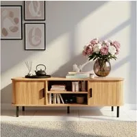 SCAVA Regal TV-Schrank SCAVA, geriffelt, 140 x 40 x 46 cm, TV-Schrank / Sideboard, Lamellenfront, Schiebetüren, Kabelöffnungen