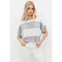 No Matter What T-Shirt Basic-T-Shirt mit Rundhalsausschnitt und Streifen
