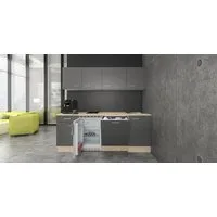 Flex-Well Küchenzeile Morena, Breite 210 cm, inkl. Geschirrspüler, Officeküche, wahlweise mit 2 Plattenkochfeld und/oder Mikrowelle