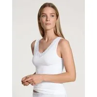 CALIDA Tanktop Natural Comfort Lace elastisch, V-Ausschnitt, weiche Spitze, breite Träger