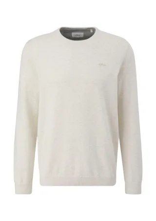 s.Oliver Red Label - Strickpullover mit Logo-Stickerei weiß - Gr. - M
