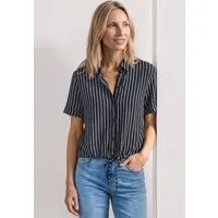 STREET ONE Kurzarmbluse Kurzarm Sommerbluse mit Streifenmuster