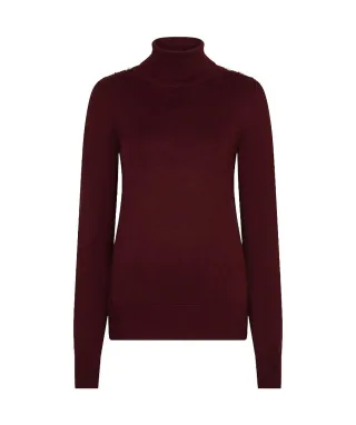 Esqualo - Pullover mit Zierknöpfen rot - Gr. - S
