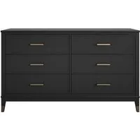 loft24 Kommode Westerleigh, Schubladenkommode, 6 Schubladen, Griffe in goldfarben, Breite 145 cm