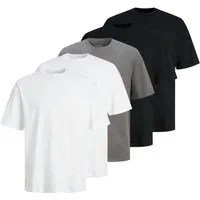Jack & Jones T-Shirt Herren T-Shirt 5er Pack Baumwolle (Packung, 5er Pack)