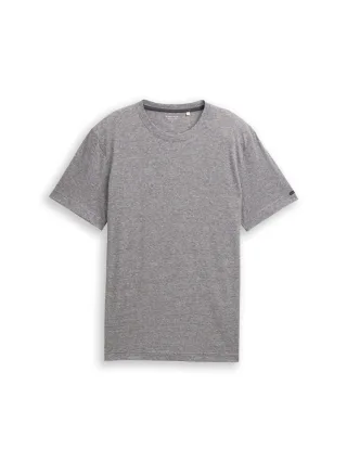 Tom Tailor - T-Shirt mit feinem Streifenmuster grau - Gr. - XXL