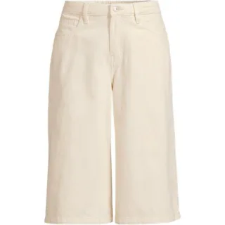 Soft Comfort Jeans-Culotte im Leinenmix in Petite-Größe, Damen, size: petite, Elfenbein, Baumwolle/Leinen/Lyocell (Viskose), by Lands' End