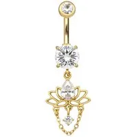 PIERCINGLINE Bauchnabelpiercing Titan Bananabell mit Innengewinde LOTUSBLÜTE (Bananabells, 1-tlg)