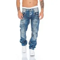 Cipo & Baxx Regular-fit-Jeans Herren Jeans Hose mit ausgefallener Nahtstruktur Jeanshose mit aufwendiger Nahtverzierung und stylischer Waschung