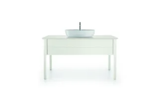 Duravit Luv Konsolenwaschtischunterbau bodenstehend Weiß Seidenmatt 1338x570x743 mm - LU956103636 LU956103636