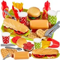 CLTYQ Spiellebensmittel Kinder Lebensmittel Kinderküche Zubehör Spielzeug 3 + Jahre, Hamburger Fast Food Spielzeug, Küchenspielzeug, Rollenspiele Geschenk