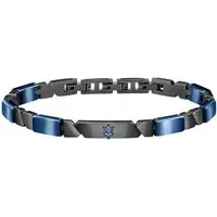 MASERATI Armband für Herren, 22 cm – Stilvolles Herrenarmband JM221ATZ01, aus schwarzer & blauer Keramik mit Edelstahl – Maskulines Accessoire