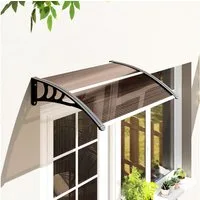 Outsunny Pultvordach Vordach Haustürvordach 75 x 100 cm (Überdachung, 1 St., Polycarbonat), Braun