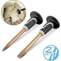 STAHLWERK Meißel-Set Flachmeißel / Spitzmeißel 2er Set Gold 300 mm, 53,5 in mm, (Set, 2-tlg., Set) Flachmeißel 300 mm, Spitzmeißel 300 mm