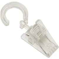 GARDINIA Gardinenhaken Haken mit Klammer für Ø 10 mm, (6-St), Serie Gardinenstangen-Set Lugano Classic Ø 28 mm