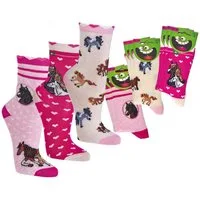 Wowerat Freizeitsocken 3 Paar Kindersocken für Mädchen, Romantik-Pferd, weiche Baumwolle