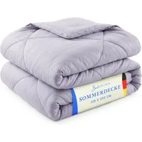 Bestlivings Microfaserbettdecke für den Sommer, Füllung: Polyester, Bezug: Polyester, leicht, samtig-weich, waschbar bis 60 °C, ohne Bettbezug nutzbar