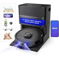 Shark Saugroboter Shark PowerDetect UV Reveal 2-in-1 Saug- und Wischroboter RV3000XEEU, 650 W, beutellos, UV-Reveal-Technologie, 8 PowerDetect-Technologien