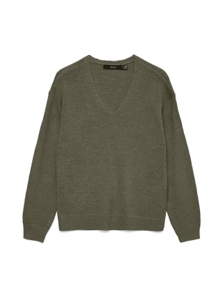 VERO MODA - VMCHARITY LS V-NECK PULLOVER NOOS Kalamata - Gr. - L