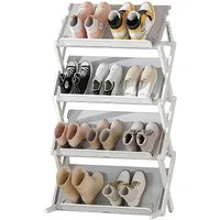 TUWENA Schuhregal Faltbares Schuhregal, Mehrschichtiges Hoch Schuh Organizer, 4 Etagen