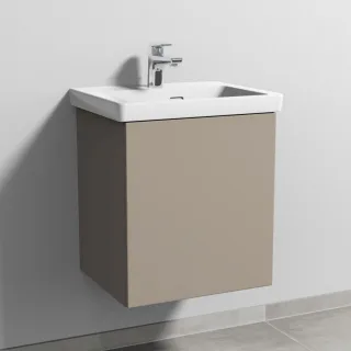 Sanipa 3way Waschtischunterbau zu Villeroy & Boch Subway 3.0 Waschtisch mit 1 Tür, Sandgrau-Matt SF84567