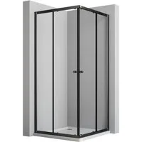 Boromal Eckdusche Duschkabine Schwarz 80x100 90x90 Schiebetür Eckeinstieg Dusche, BxT: 75x80 cm, sicherheitsglas, Dusche Duschwand Glas Duschabtrennung