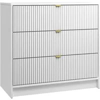 MIRJAN24 Kommode Tireno 3SZ (mit drei Schubladen), Aluminiumgriff in der Farbe Gold