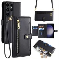 betterfon Handykette für Samsung Galaxy Leder Umhänge Hülle mit Kartenfächer, Hände frei – mit Silikonhülle & Schnur für flexiblen Alltag