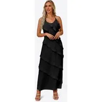 Imily Bela Maxikleid Damen Sexy Rückenfreie Partykleider (Packung, 1-tlg., 1per-Pack) mit Rüschen