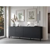 MOEBLINE Kommode Sideboard Beistellschrank 4DN ZILLO Schwarz
