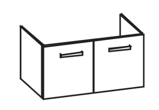 Artiqua 414 Waschtischunterschrank für Subway 2.0 7175A0, 7175A1 Weiß Hochglanz, 414-WU2T-V71-7016-6 414-WU2T-V71-7016-68