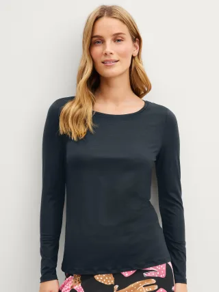 CALIDA - DAMEN Shirt langarm classic black - Gr. - L