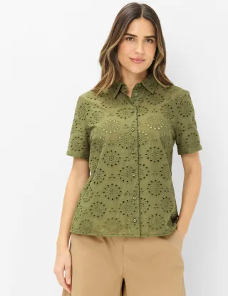 Brax Damen Bluse Style VERA olivine Grün Oliv, grün - oliv, Gr. 36