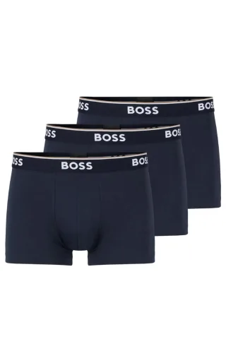 Lot 3 boxers coton stretch Hugo Boss Pour Homme en Bleu Marine