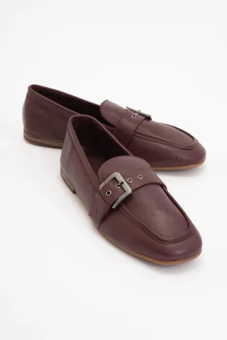 Jade Leder Flach Loafer Damen
