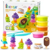 Hey Clay Modelliermasse Hey Clay Eiscreme Modelliermasse Knete Set mit Zubehör 15 Farben