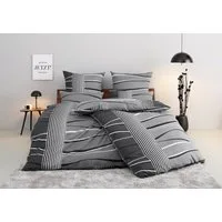 OTTO home Bettwäsche Renu in Gr. 135x200 oder 155x220 cm, Linon, 2 teilig, Bettwäsche aus Baumwolle, grafische Bettwäsche mit Wellen-Design