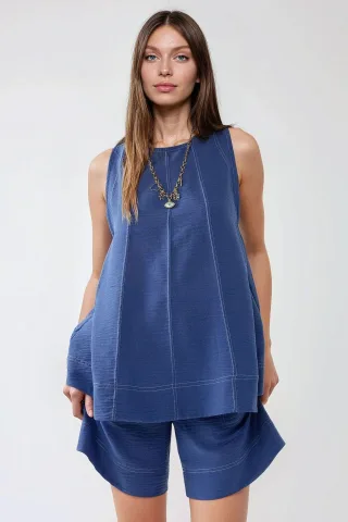 Stitch-Details Relaxed Fit Koord-Set