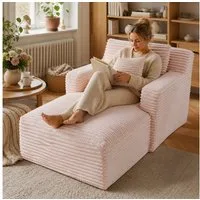 ANYSUN Sofa Cord-Schlafsofa mit 2 Kissen,Bequemes Einzelsitz-Bodensofa,Loungesofa, Relaxsessel Cord,Sessel,Loungesessel Cord,Lesesessel bequem, fur Wohnzimmer, Büro & Wohnung,Apartment,ohne Montage