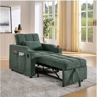 ANYSUN Schlafsofa 3 in 1 Klappsessel, Schlafsessel, Liegesessel, 190 cm erweiterte, mit USB/Type-C Anschluss, Bettfunktion & 3-stufig verstellbarer Rückenlehne, Einzelschlafsofa für Wohnzimmer und Schlafzimmer,kleine Räume