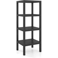 COSTWAY Badregal stehend schmal Standregal Kunststoff, 4 stufig 38x32,5x99cm